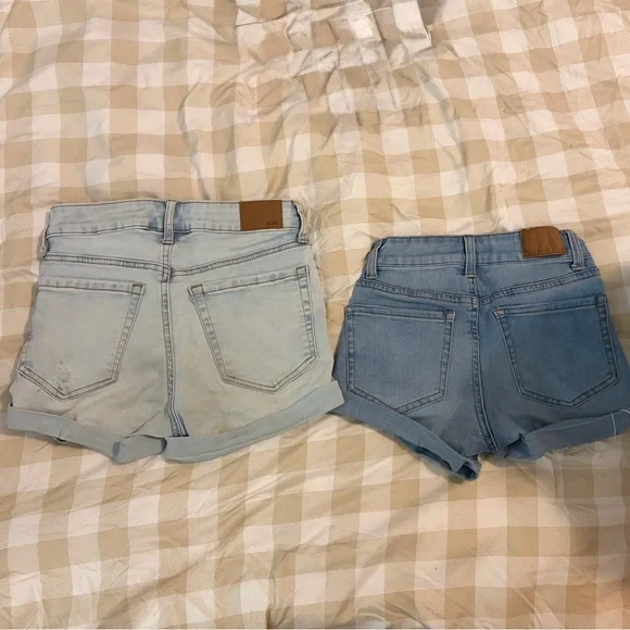 Aeropostale Women's Jean Shorts - Light Blue and Blue - Picture 2 of 4